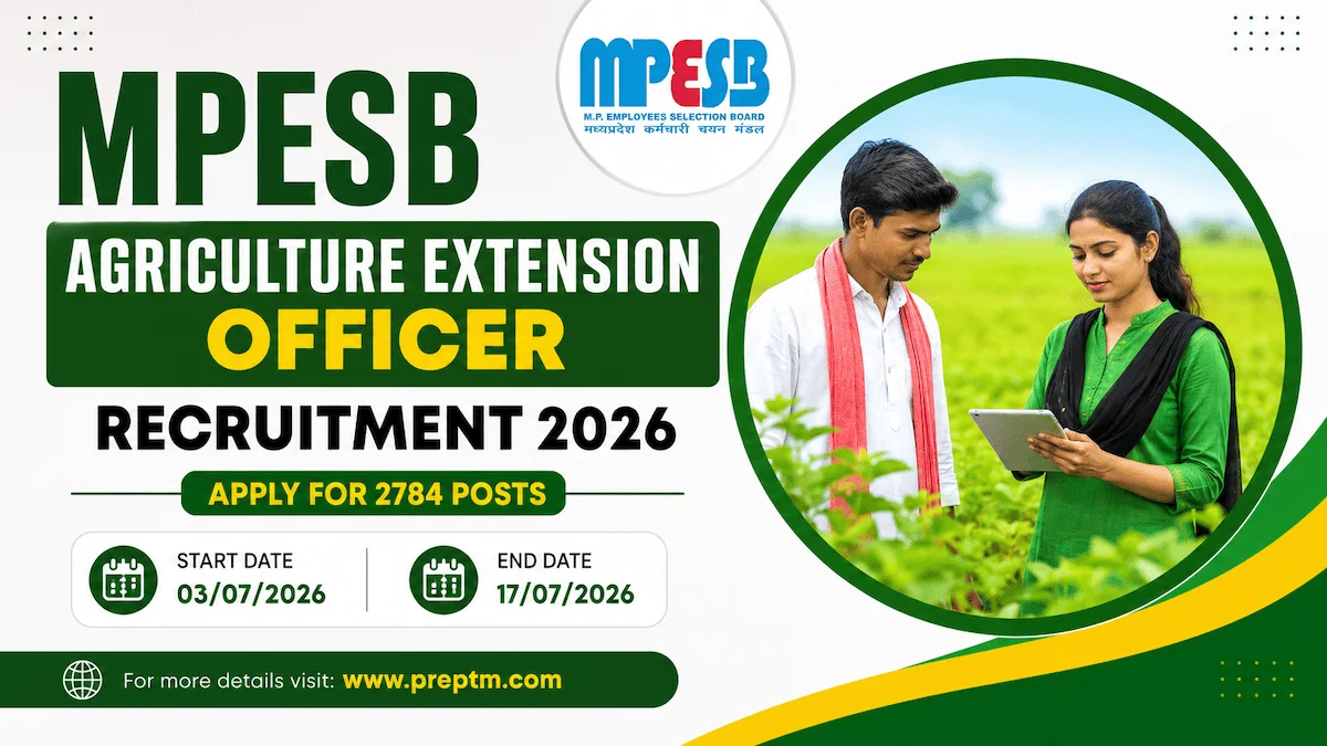 MPESB Agriculture Extension Officer Recruitment 2026: Apply for 2784 Posts